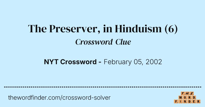 The Preserver, in Hinduism crossword clue image