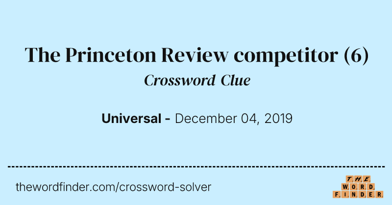 The Princeton Review competitor crossword clue image