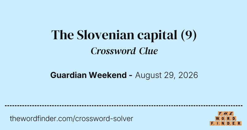 The Slovenian capital crossword clue image
