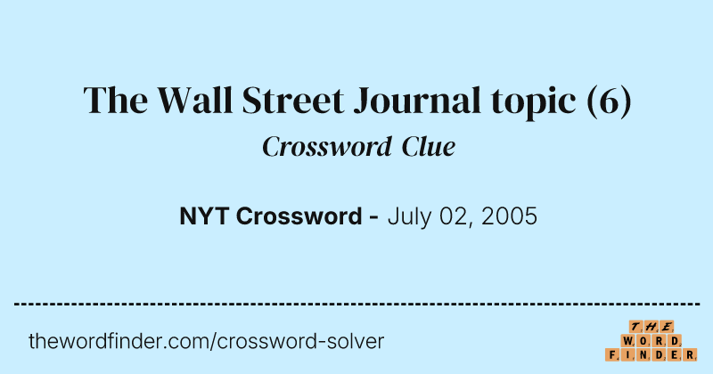 The Wall Street Journal topic crossword clue image