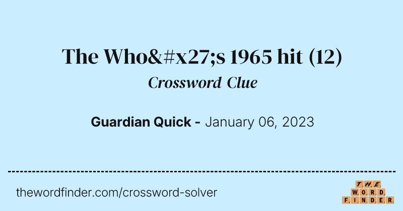 The Who's 1965 hit crossword clue image