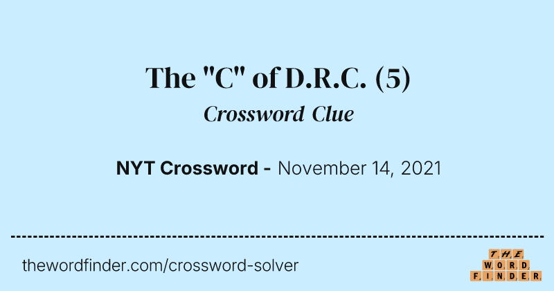 The "C" of D.R.C. crossword clue image