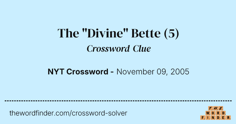 The "Divine" Bette crossword clue image