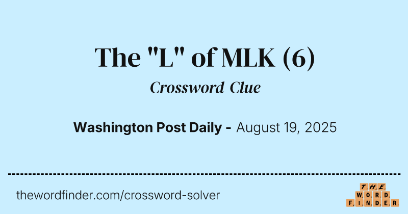 The "L" of MLK crossword clue image