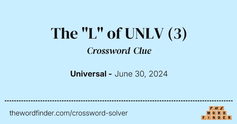 The "L" of UNLV crossword clue image