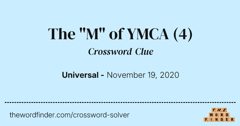 The "M" of YMCA crossword clue image