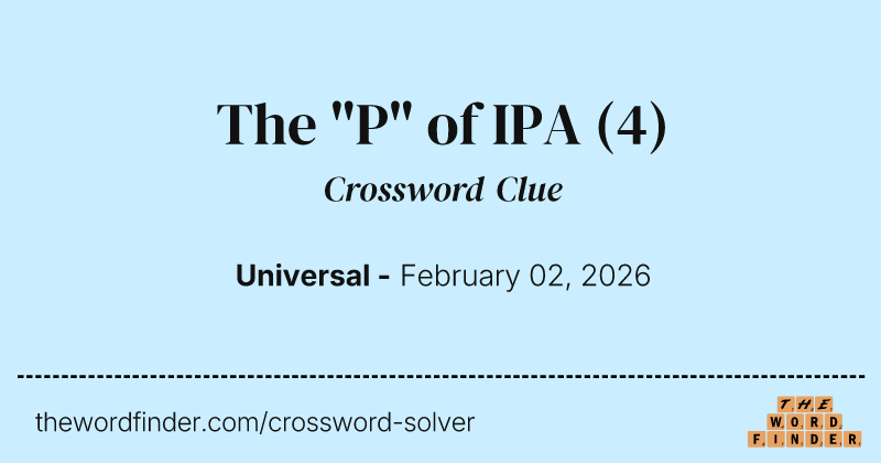 The "P" of IPA crossword clue image