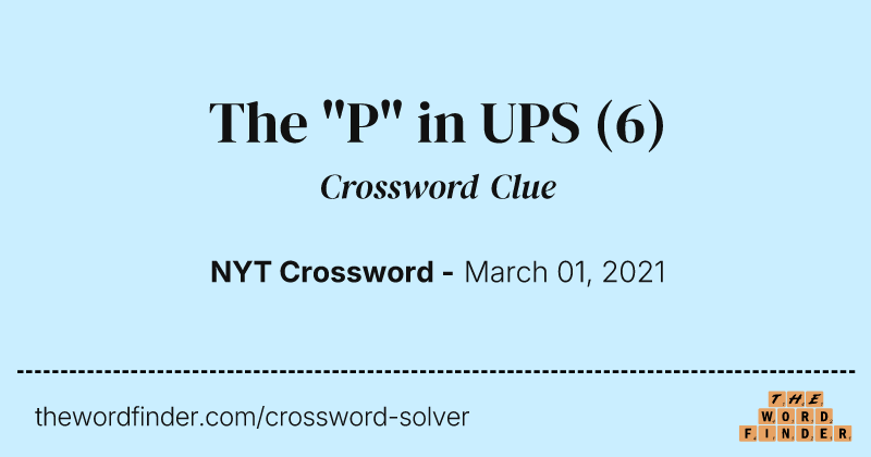 The "P" in UPS crossword clue image