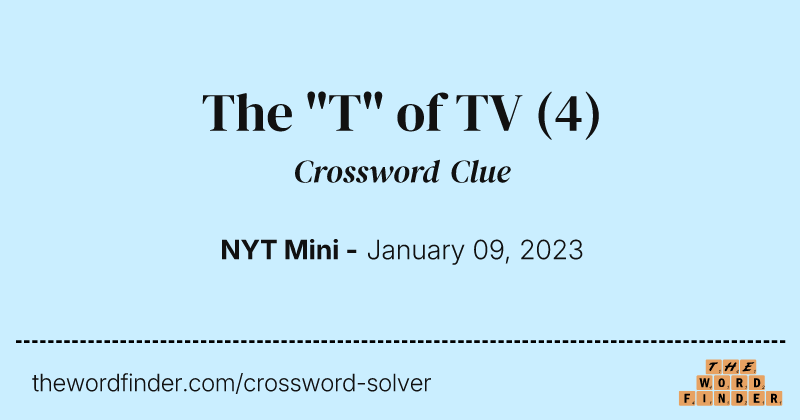 The "T" of TV crossword clue image