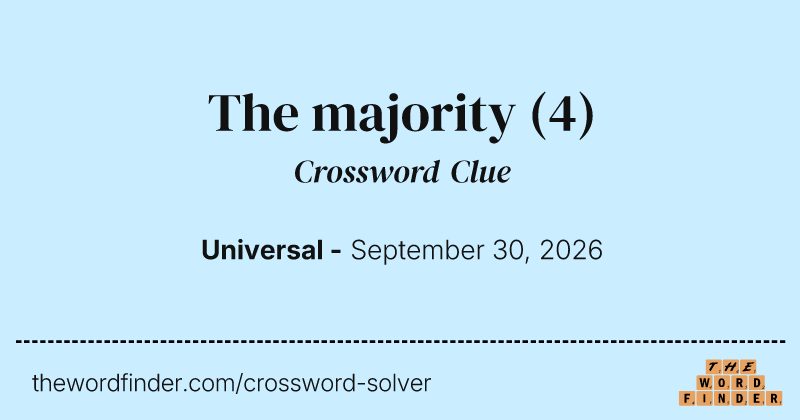 The majority crossword clue image