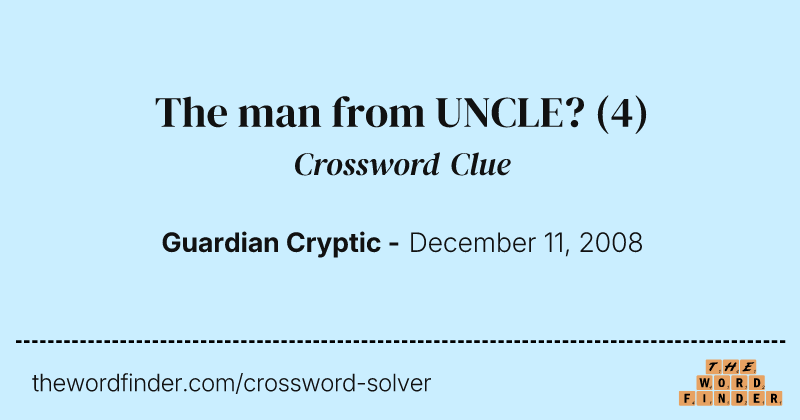 The man from UNCLE? crossword clue image