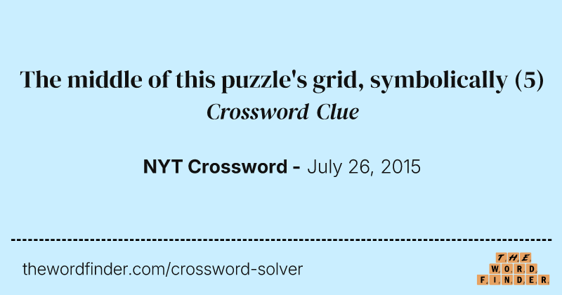 The middle of this puzzle's grid, symbolically crossword clue image