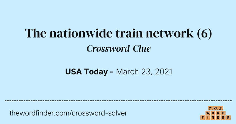 The nationwide train network crossword clue image