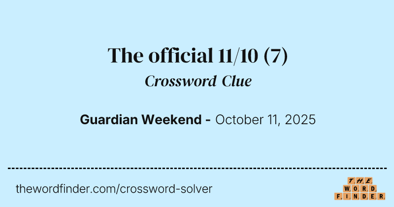 The official 11/10 crossword clue image