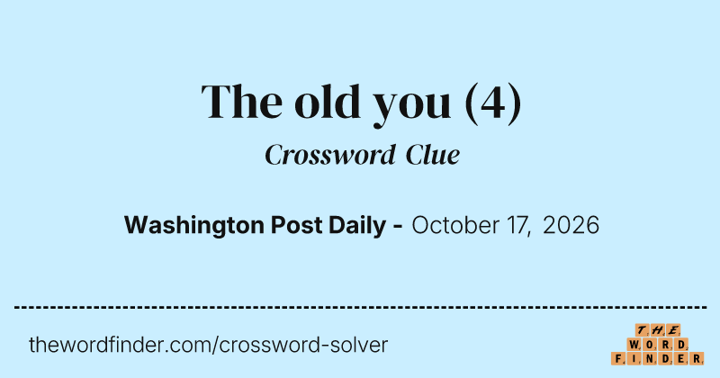 The old you crossword clue image