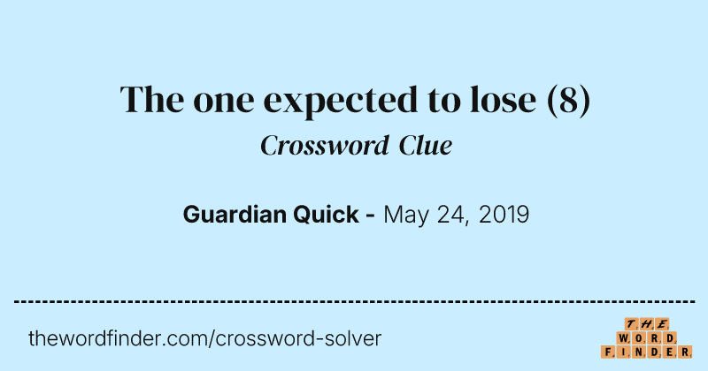The one expected to lose crossword clue image