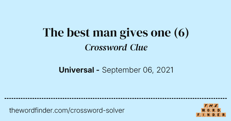 The best man gives one crossword clue image