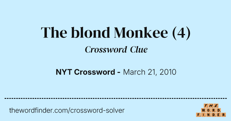 The blond Monkee crossword clue image