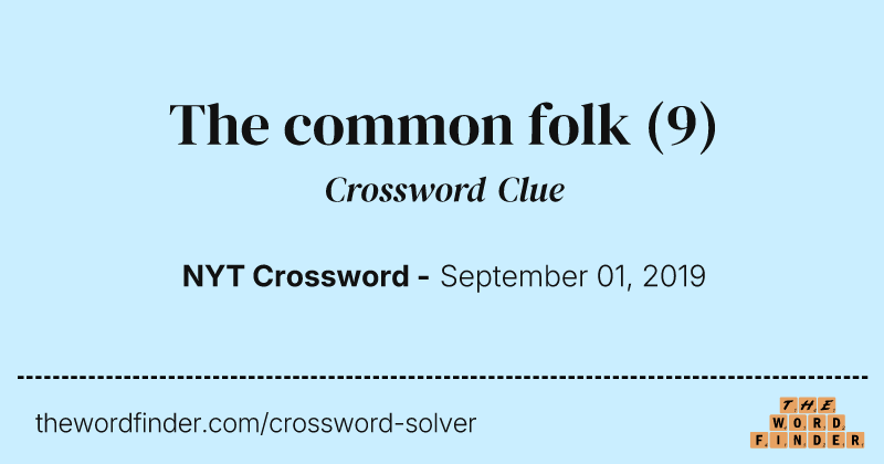 The common folk crossword clue image