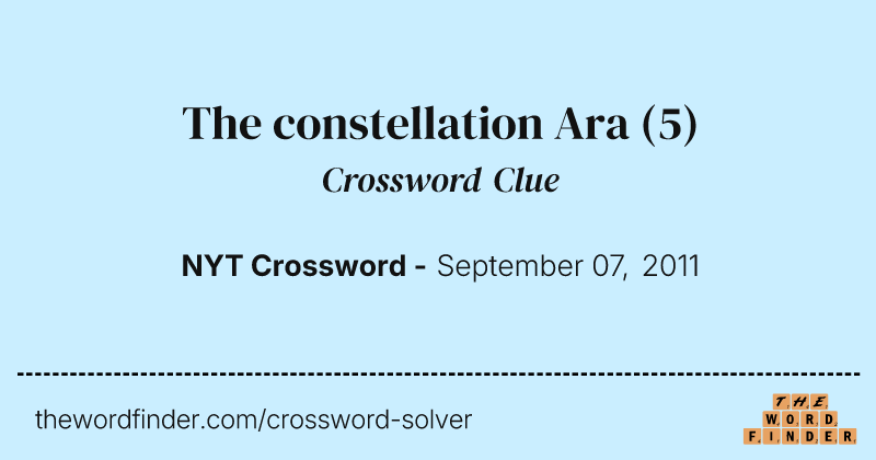 The constellation Ara crossword clue image