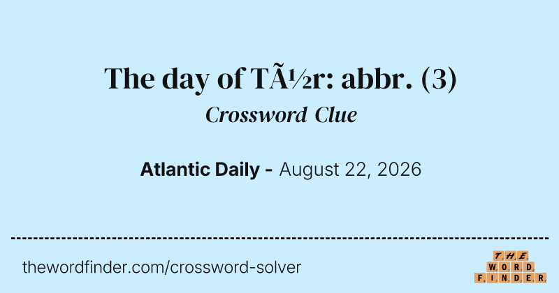 The day of Týr: abbr. crossword clue image