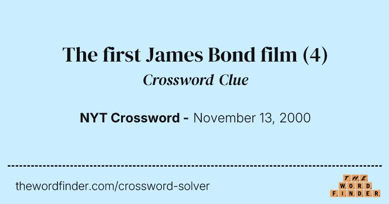The first James Bond film crossword clue image