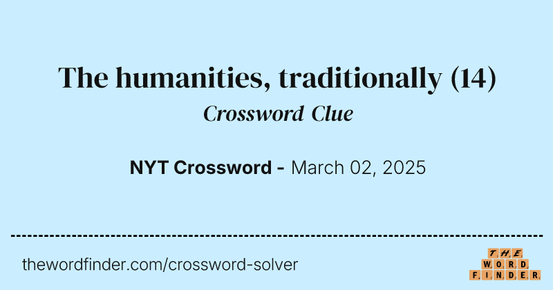 The humanities, traditionally crossword clue image