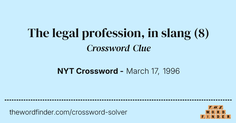 The legal profession, in slang crossword clue image