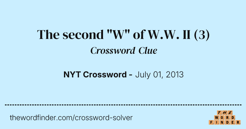 The second "W" of W.W. II crossword clue image