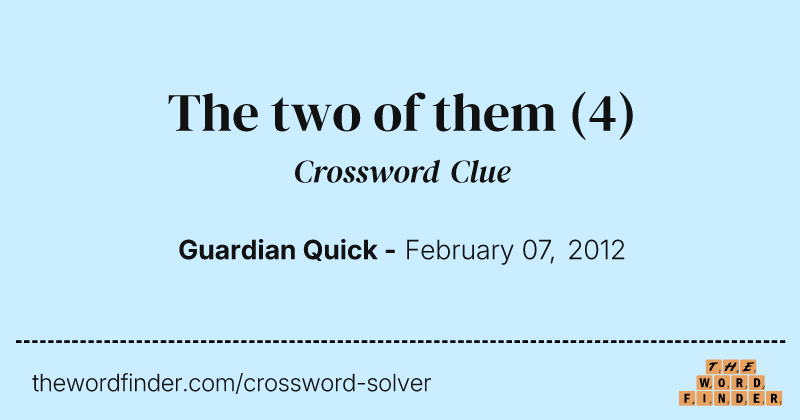 The two of them crossword clue image