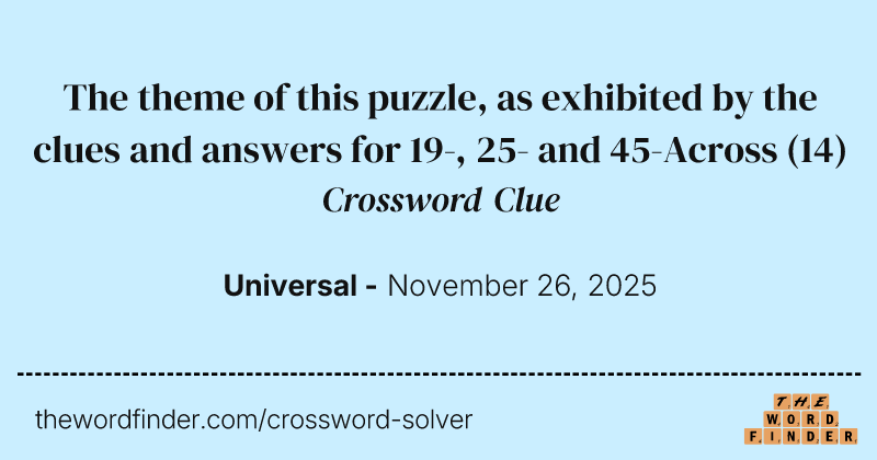 The theme of this puzzle, as exhibited by the clues and answers for 19-, 25- and 45-Across crossword clue image