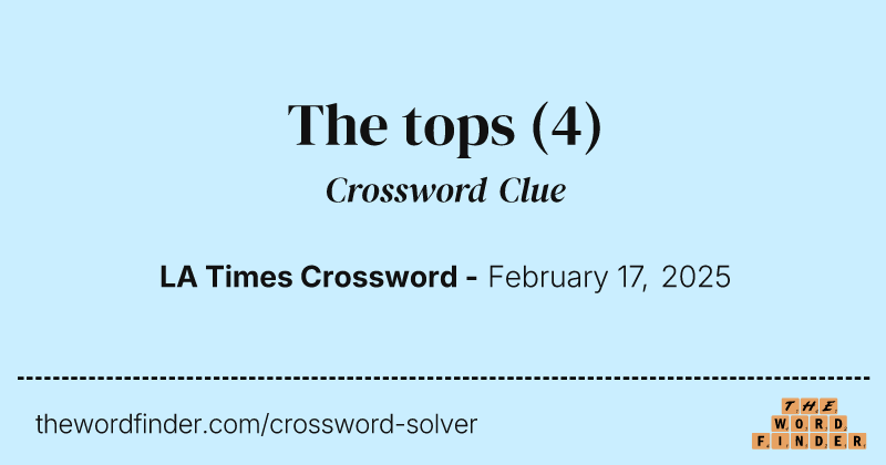 The tops crossword clue image