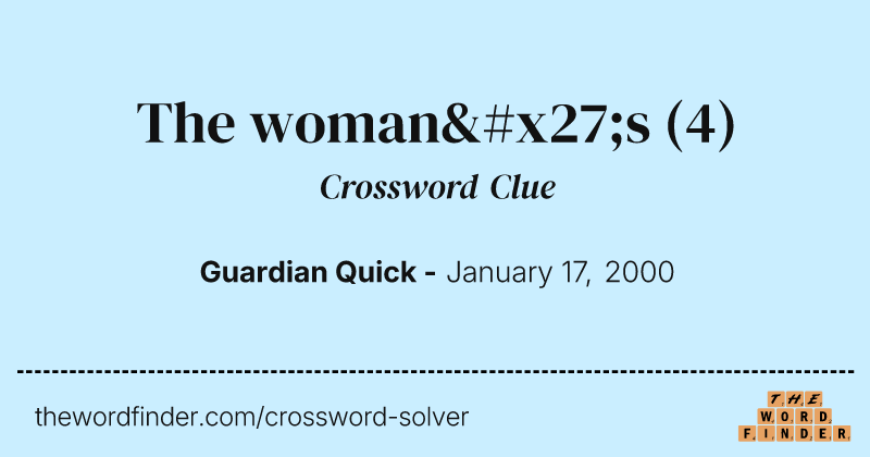 The woman's crossword clue image