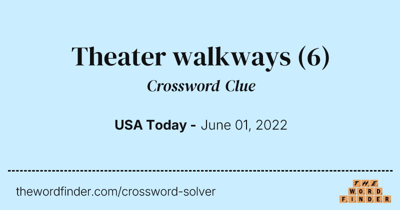 Theater walkways crossword clue image
