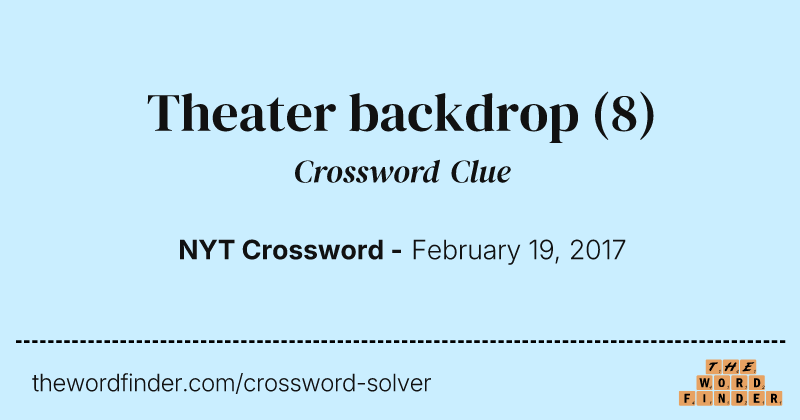 Theater backdrop crossword clue image