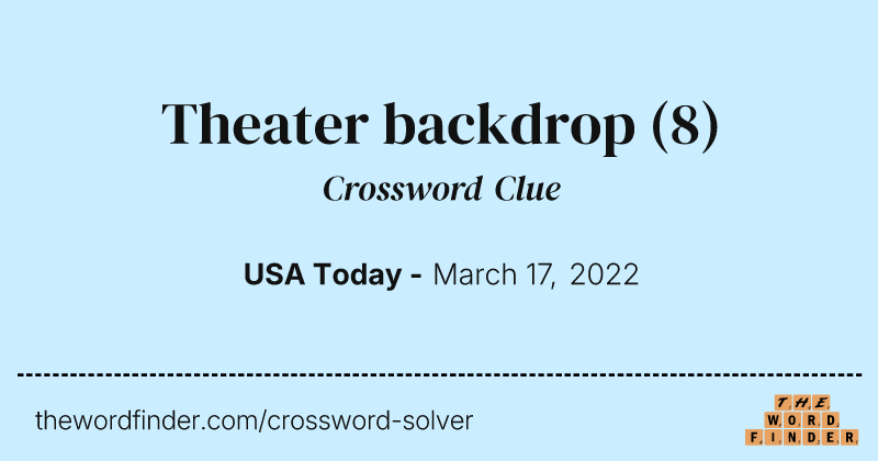 Theater backdrop crossword clue image
