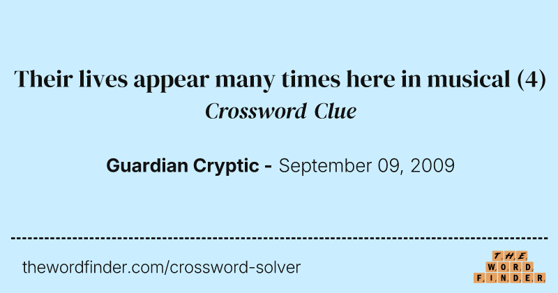 Their lives appear many times here in musical crossword clue image