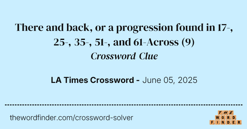 There and back, or a progression found in 17-, 25-, 35-, 51-, and 61-Across crossword clue image