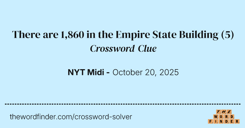There are 1,860 in the Empire State Building crossword clue image