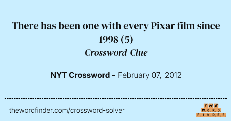 There has been one with every Pixar film since 1998 crossword clue image