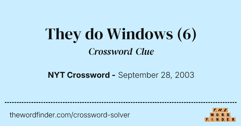 They do Windows crossword clue image