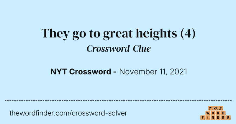 They go to great heights crossword clue image
