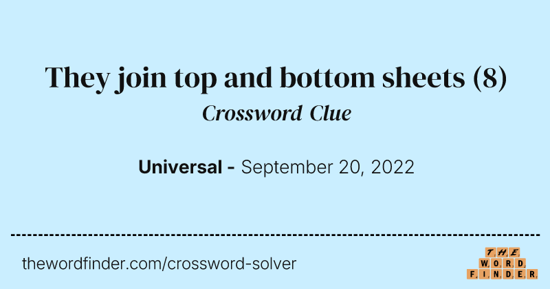 They join top and bottom sheets crossword clue image