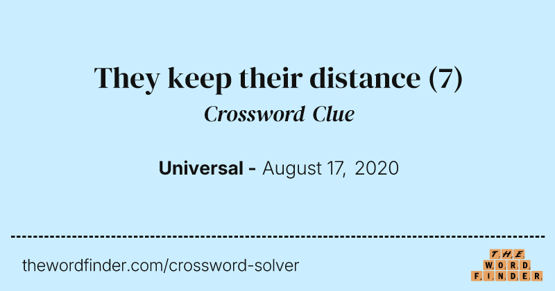 They keep their distance crossword clue image