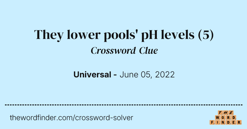 They lower pools' pH levels crossword clue image