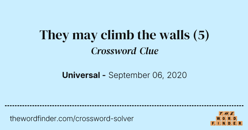 They may climb the walls crossword clue image