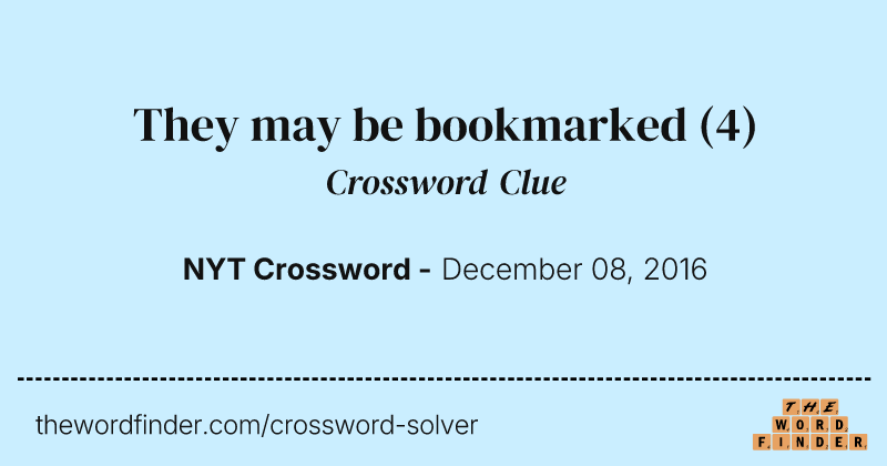 They may be bookmarked crossword clue image