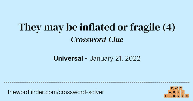 They may be inflated or fragile crossword clue image