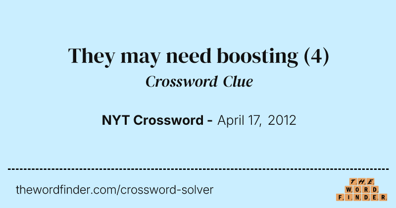 They may need boosting crossword clue image