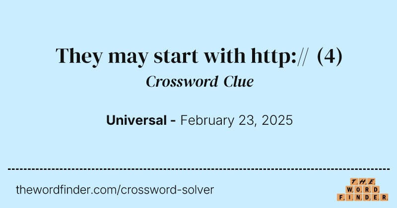 They may start with http:// crossword clue image
